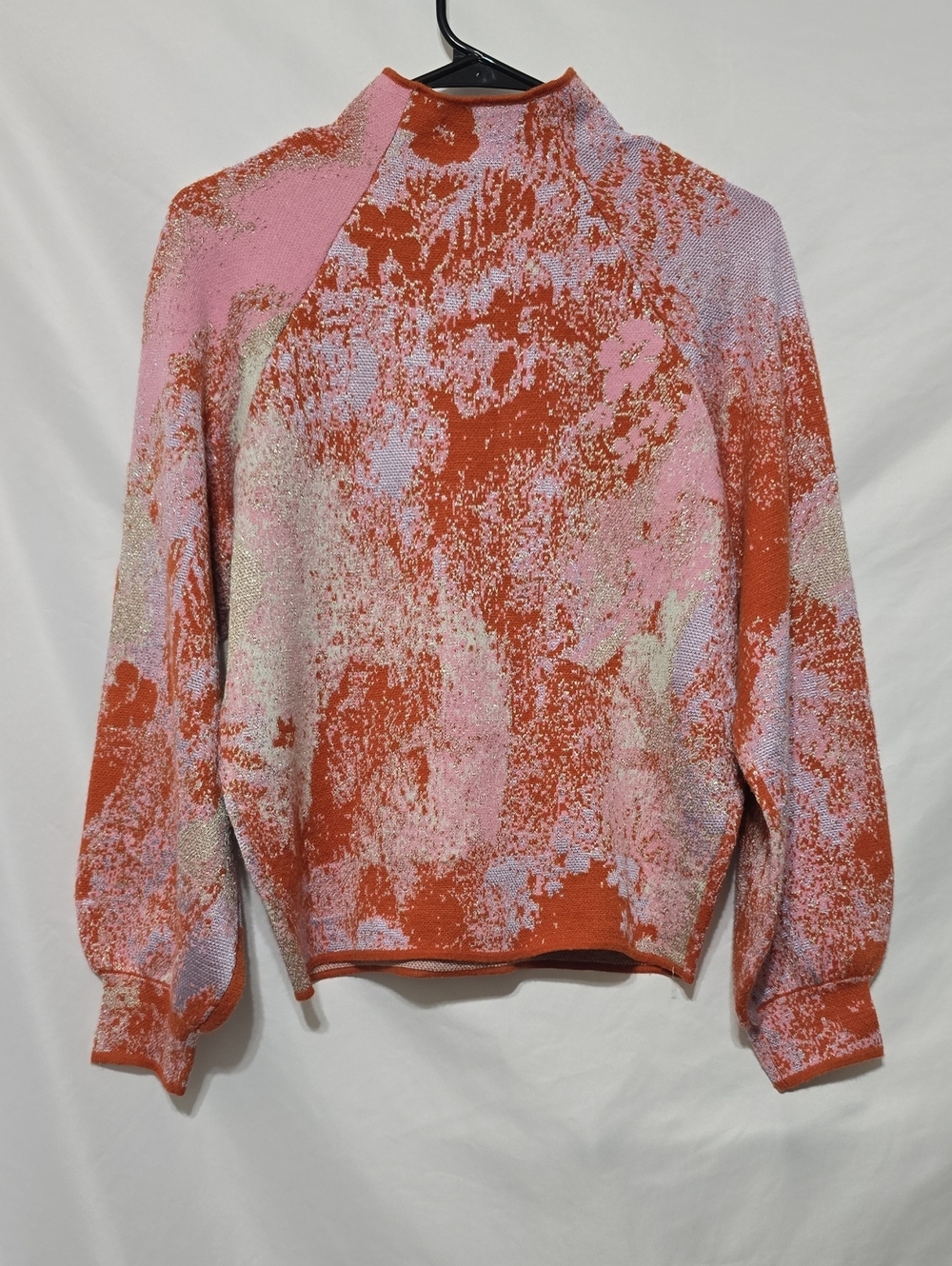Anthro By Anthropologie The Beatriz Mock Neck Lurex Sweater Size Small - Picture 8 of 10